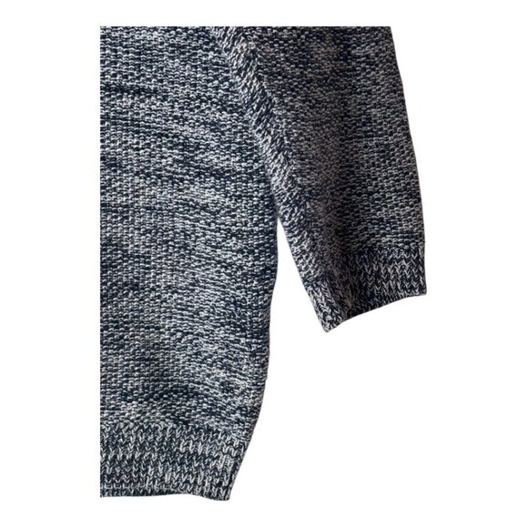 J Crew Sweater Women XS Navy Blue White Heather Cotton Blend Knit Crew Neck - Picture 5 of 8